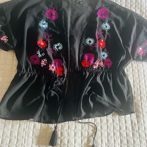 GUESS Women's Top Sheer Floral Grunge Emo Y2K Vintage, Size Small